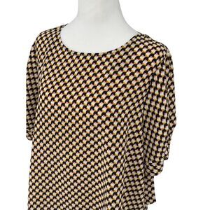 Everleigh Geometric Print Blouse Women’s Size M Abstract Mod Pattern